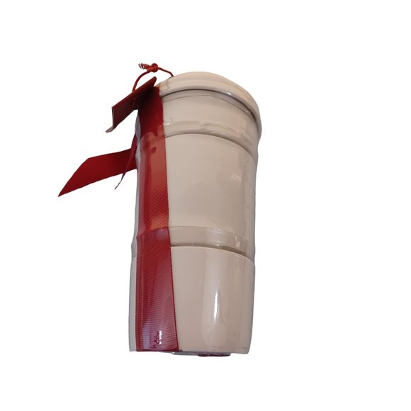 NWT New Starbucks Coffee White Ceramic Stacking Bowls Cups Set of 3 Gift - Picture 4 of 7